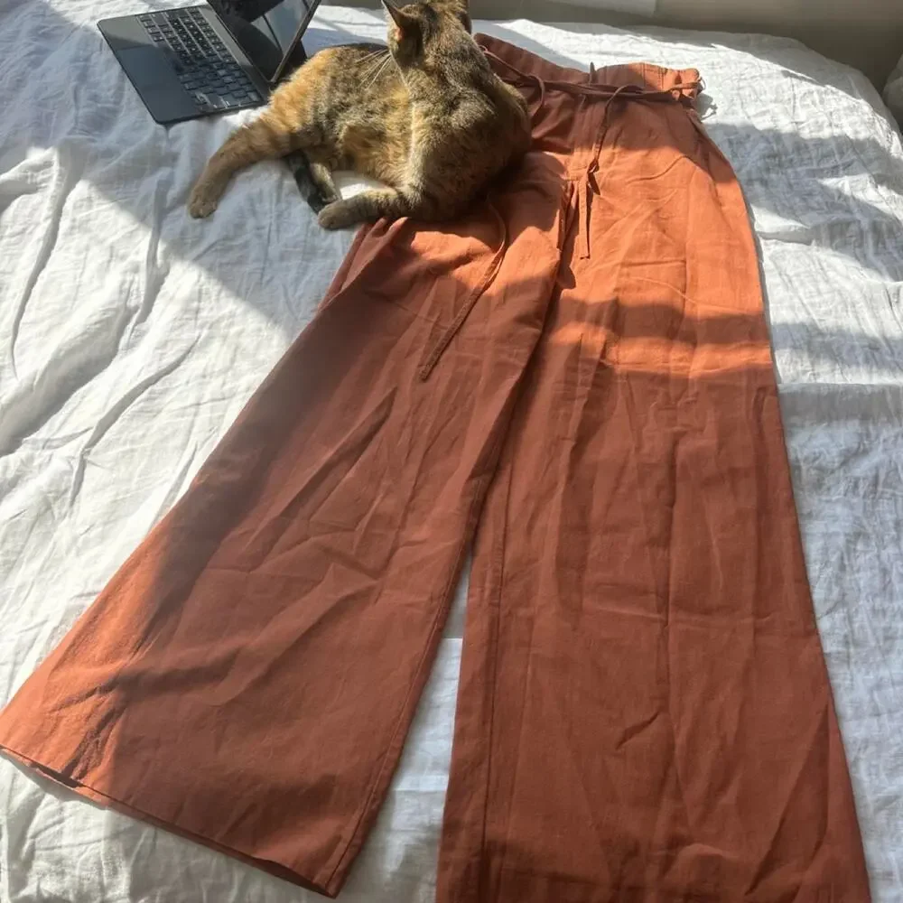 Zara linen blend pants in
